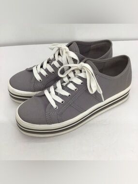Gianni Bini Platform Style Lace-Up Sneakers Casual Career Gray Size 7.5